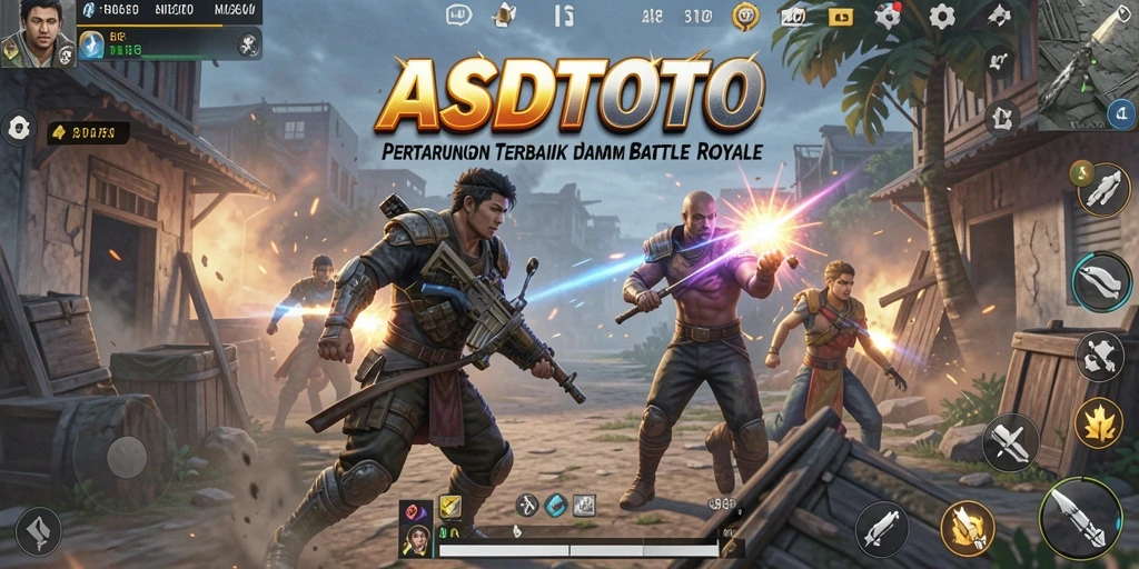 Screenshot gameplay ASDTOTO yang menampilkan pertempuran seru dalam Battle Royale.