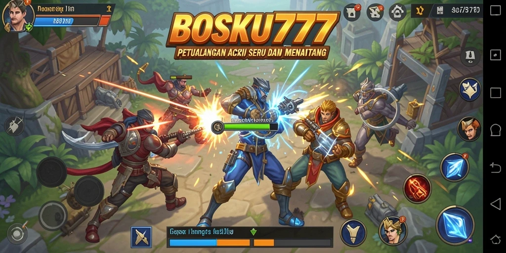 Tampilan gameplay aksi yang seru dan mendebarkan.