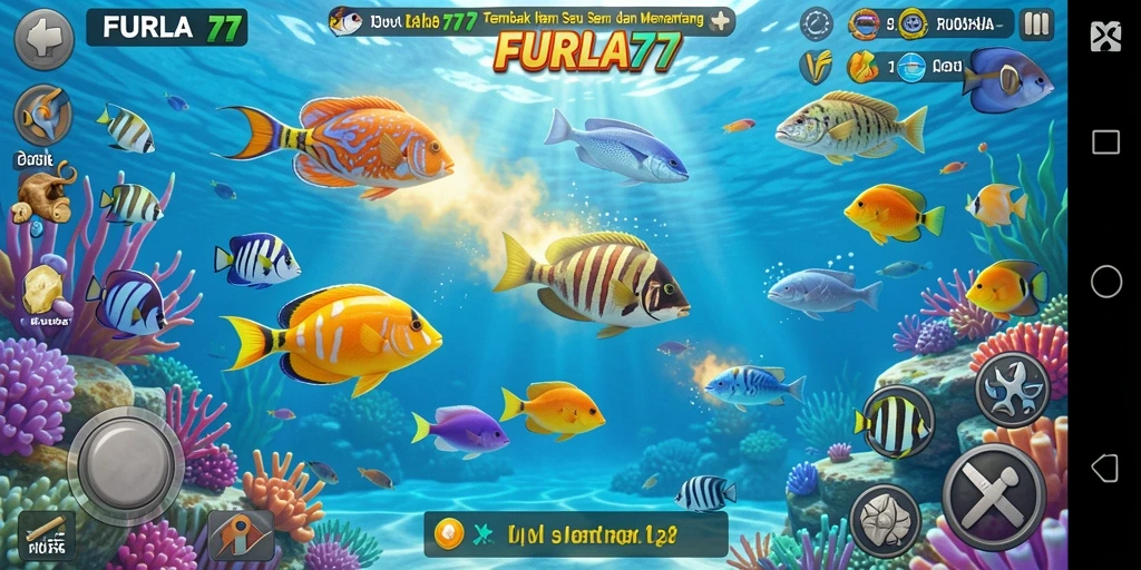 Screenshot utama FURLA77 menampilkan gameplay Tembak Ikan yang menarik.