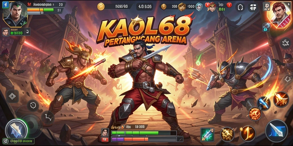 Tampilan gameplay dari KAOL68 yang penuh aksi pertarungan.