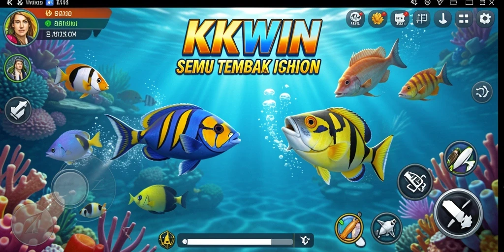 Screenshot utama KKWIN menampilkan gameplay seru Tembak Ikan.