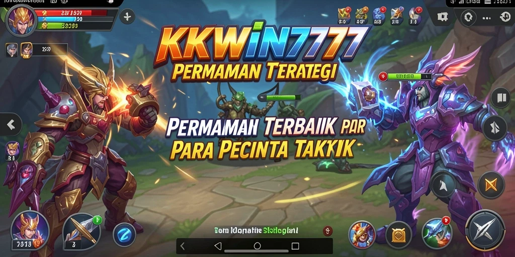 Tampilan gameplay KKWIN777 menampilkan pertempuran strategi yang intens dan dinamis.