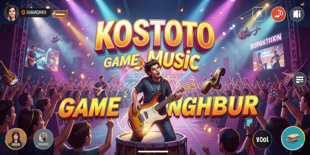 Tampilan gameplay KOSTOTO dengan alunan musik yang seru.
