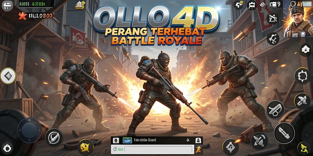 Screenshot menampilkan aksi mendebarkan dan strategi dari permainan Battle Royale OLLO4D.