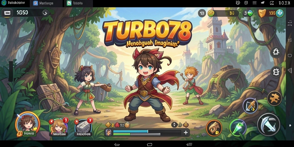 Tampilan gameplay menarik dari TURBO78 dengan karakter anime yang dinamis.